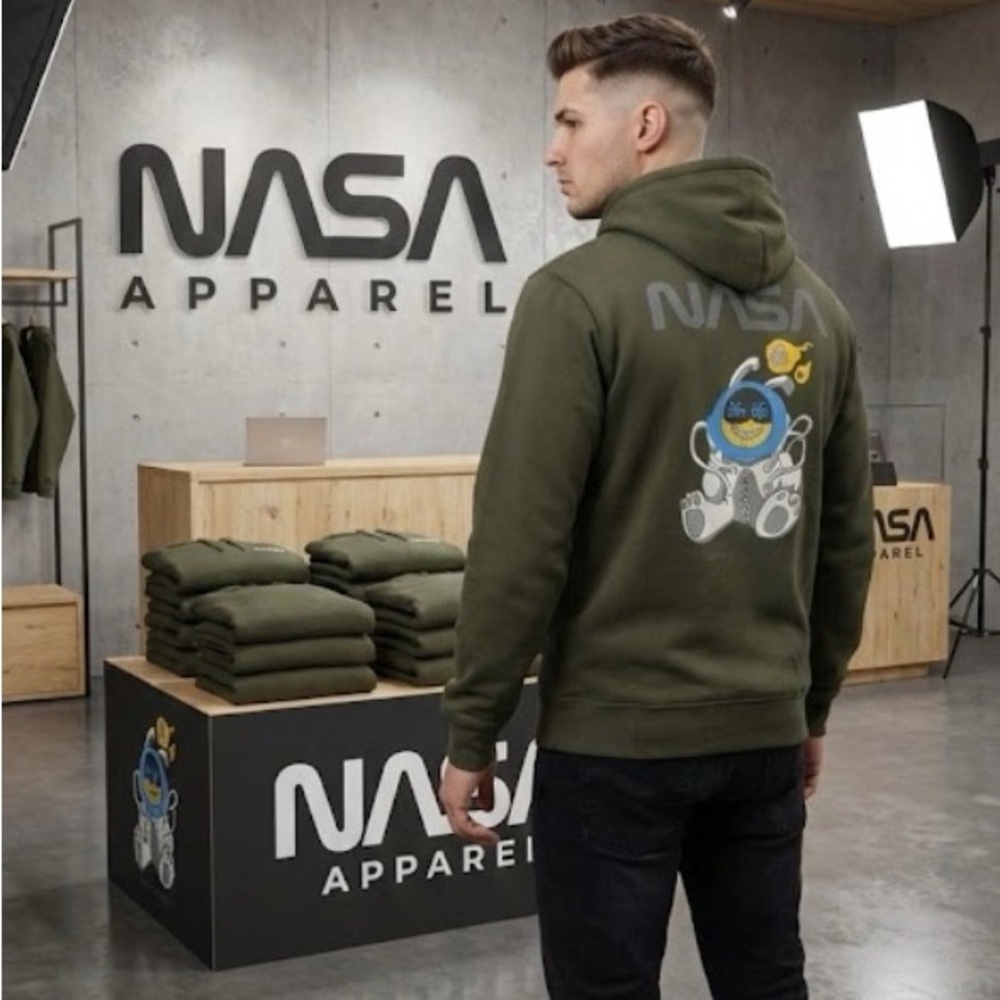 NASA Apparel Green Hoodie
